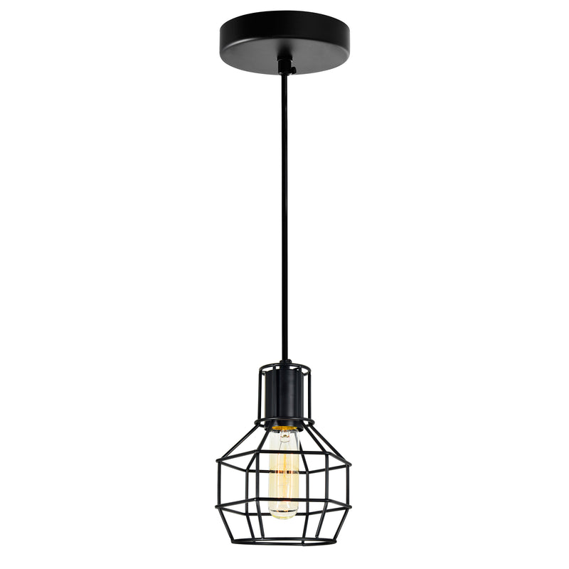 Secure 1 Light Black Mini Pendant Light
