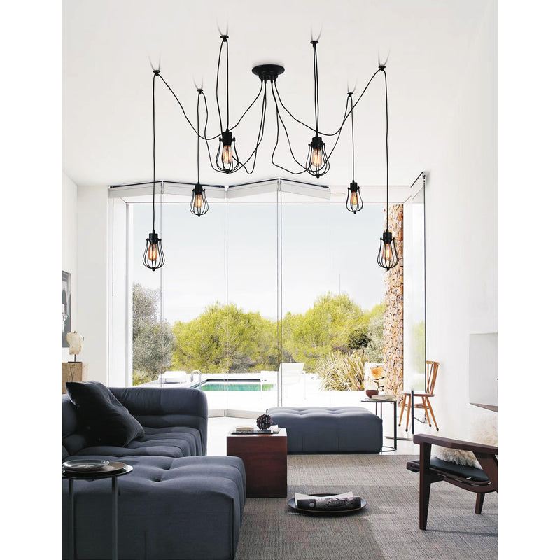 Tomaso 6 Light Black Multi Light Pendant Light