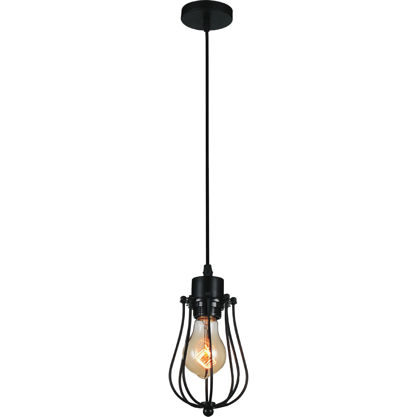 Tomaso 1 Light Black Pendant Lighting