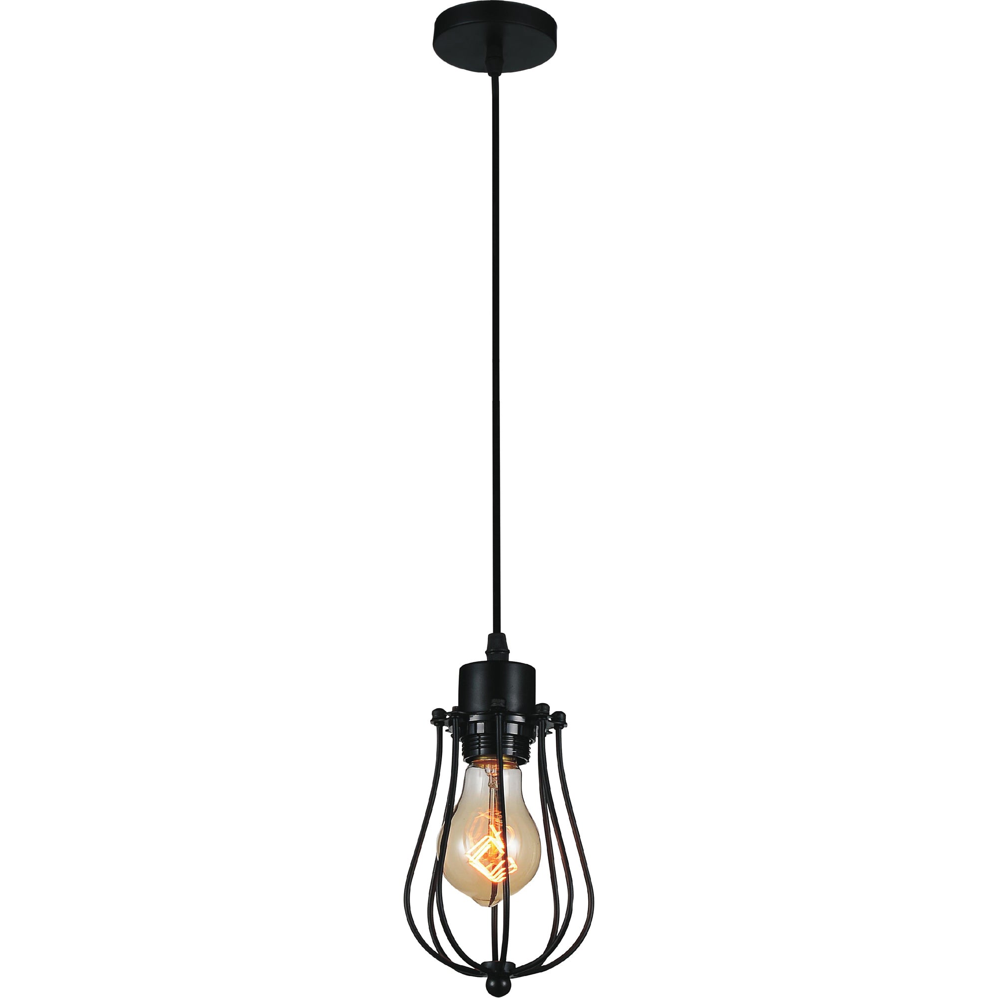 Tomaso 1 Light Black Pendant Lighting