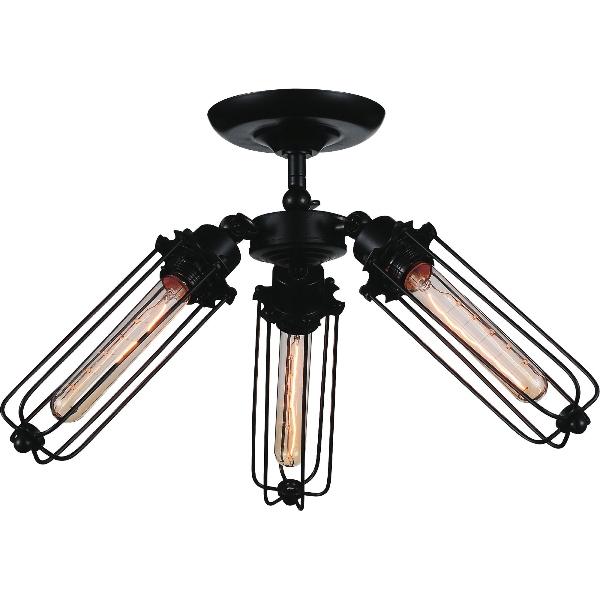Benji 3 Light Black Flush Mount