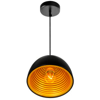 Modest 1 Light 7in Black Down Pendant Light