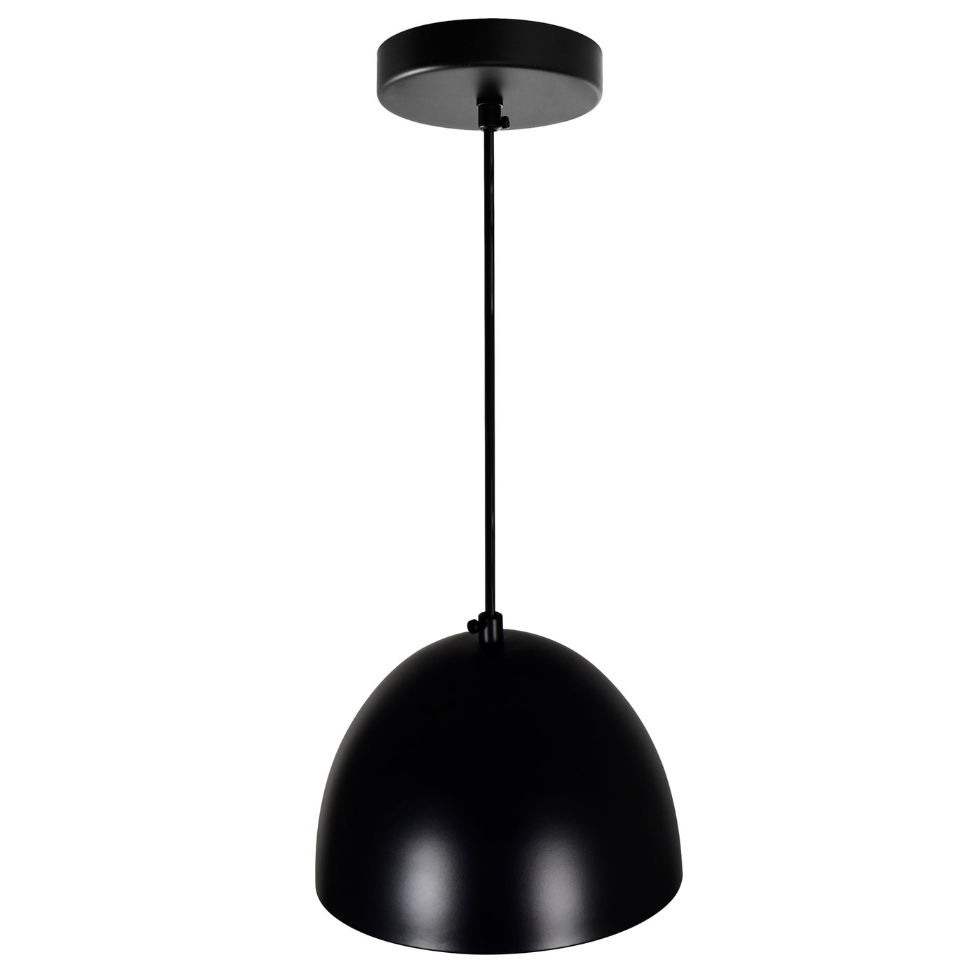 Modest 1 Light 7in Black Down Pendant Light