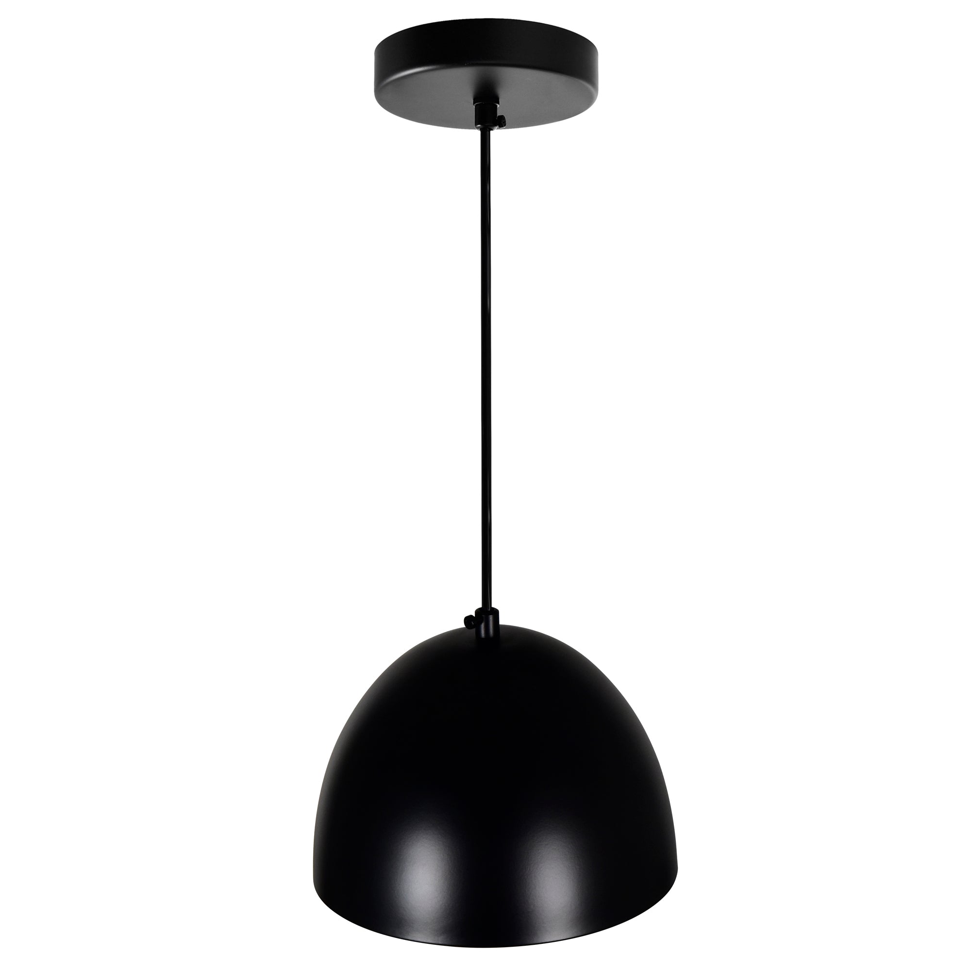 Modest 1 Light 7in Black Down Pendant Light