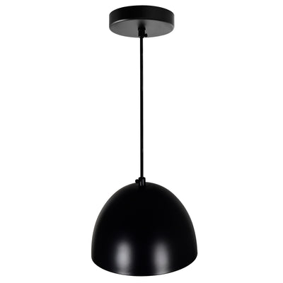 Modest 1 Light 7in Black Down Pendant Light