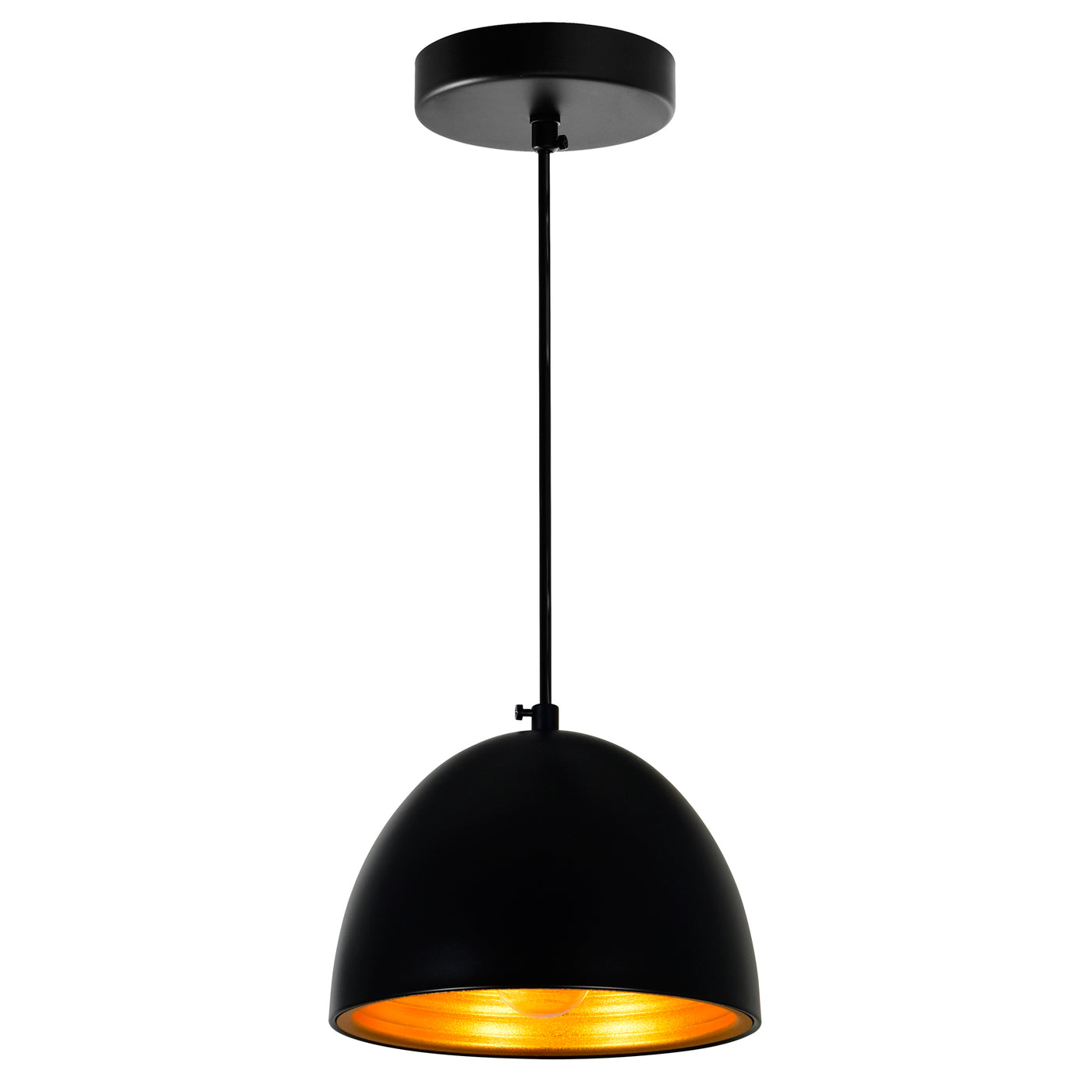 Modest 1 Light 7in Black Down Pendant Light