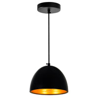 Modest 1 Light 7in Black Down Pendant Light