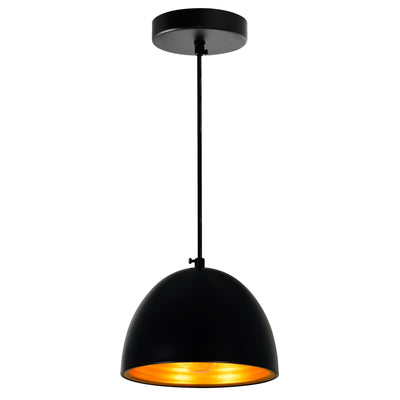 Modest 1 Light 7in Black Down Pendant Light