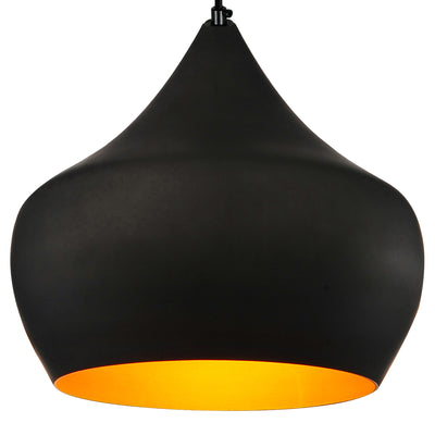 Dynamic 1 Light 15in Black Pendant Light