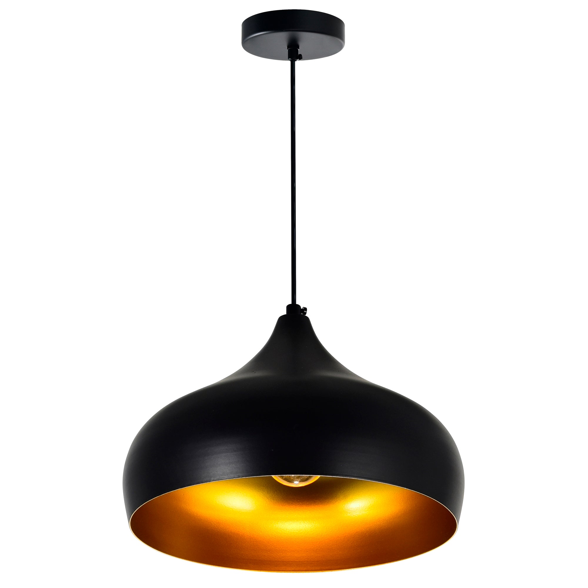 Dynamic 1 Light 16in Black Pendant Light