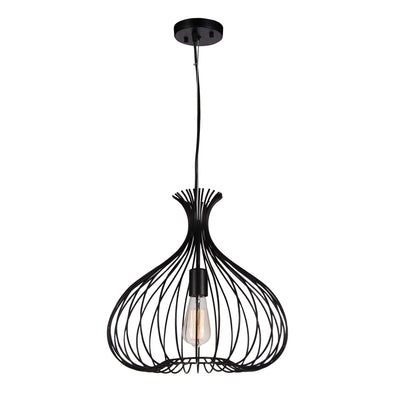Darleen 1 Light 16in Black Pendant Light