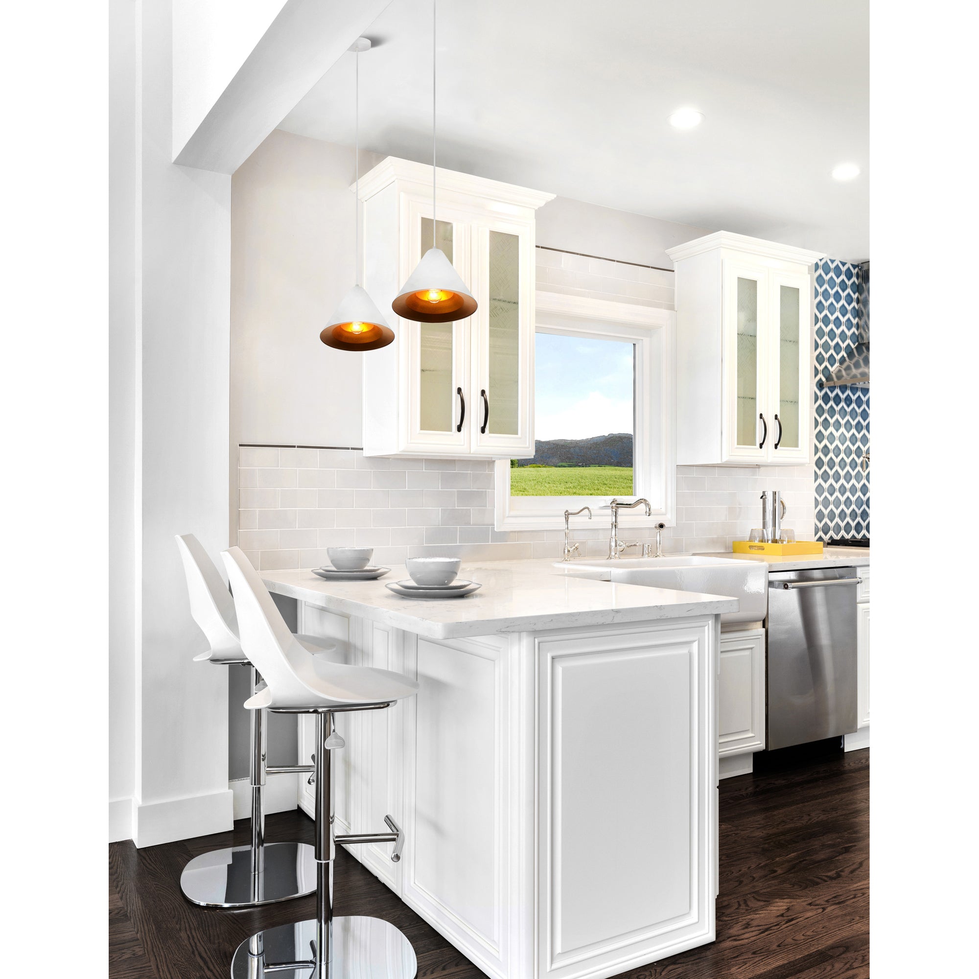 Keila 1 Light Down Matte White Pendant Light