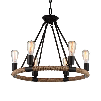 Ganges 6 Light Up Black Chandelier