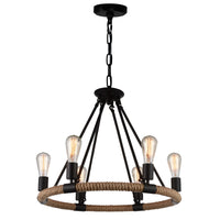 Ganges 6 Light Up Black Chandelier