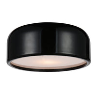 Campton 2 Light 14in Black Flush Mount