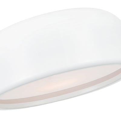 Campton 3 Light White Drum Shade Flush Mount