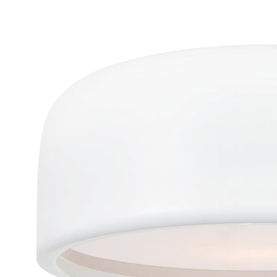 Campton 3 Light White Drum Shade Flush Mount