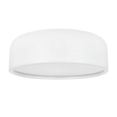 Campton 3 Light White Drum Shade Flush Mount