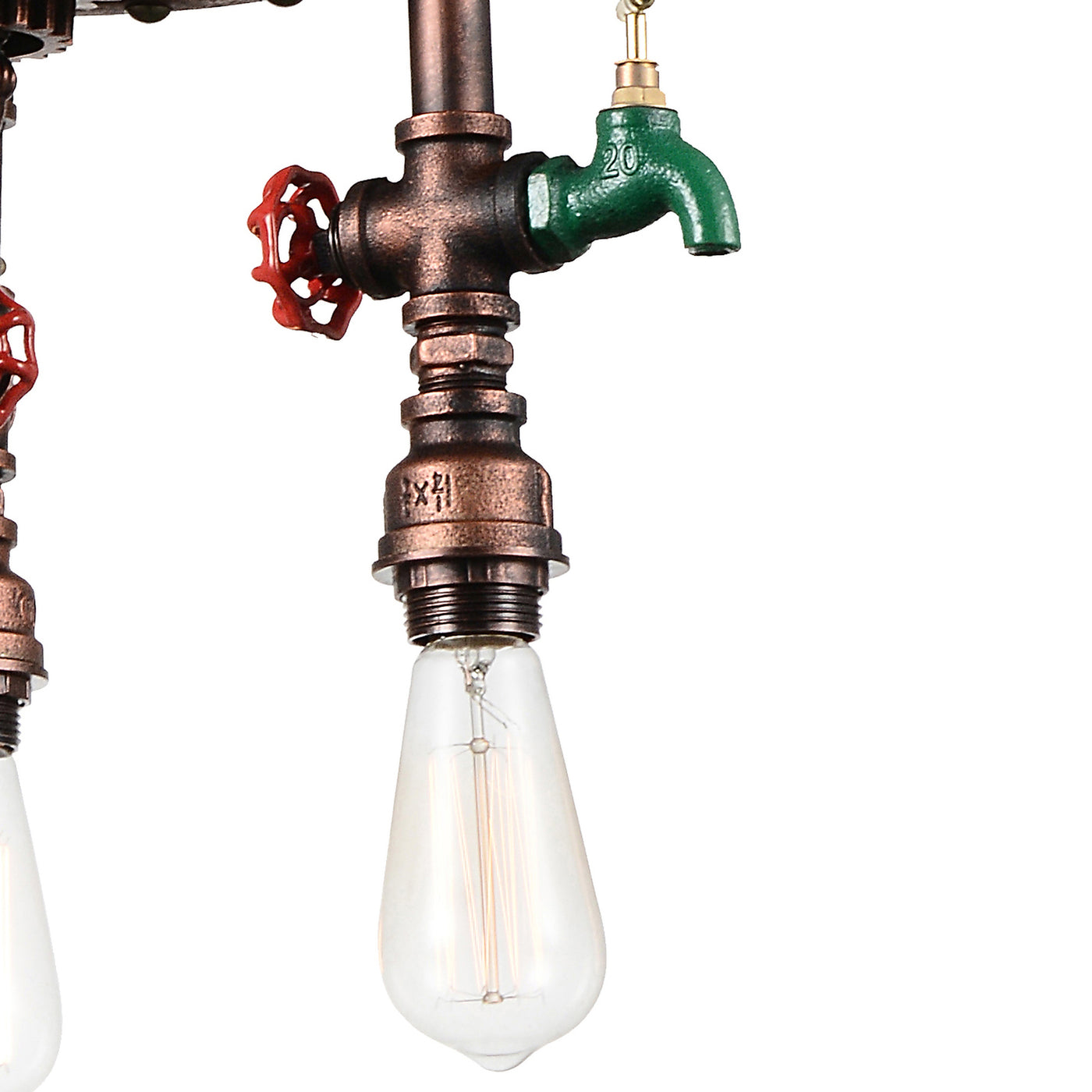 Manor 3 Light Down copper Chandelier
