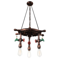 Manor 3 Light Down copper Chandelier