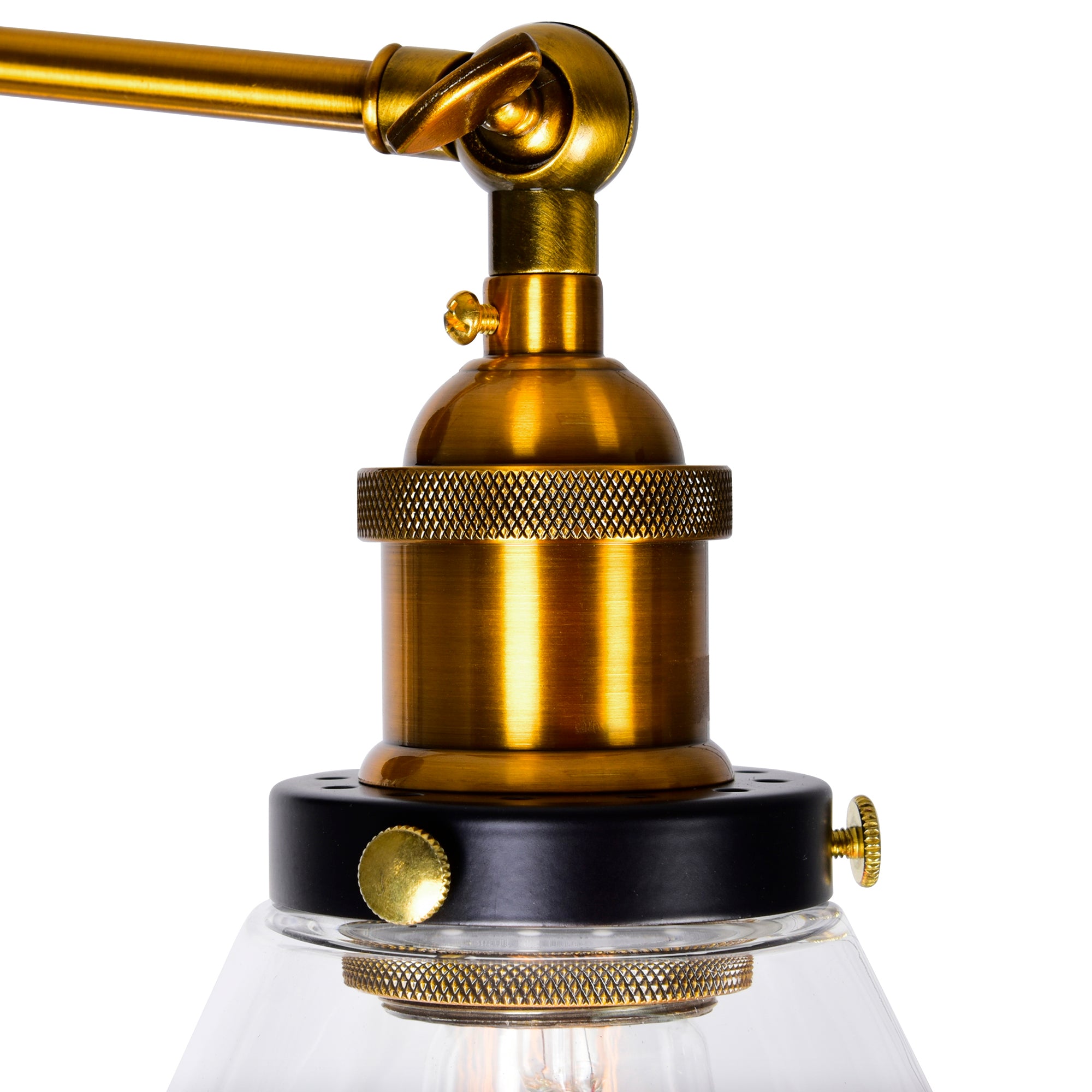 Eustis 2 Light 15in Black Vanity Light Gold Vanity Light
