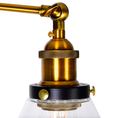 Eustis 2 Light 15in Black Vanity Light Gold Vanity Light