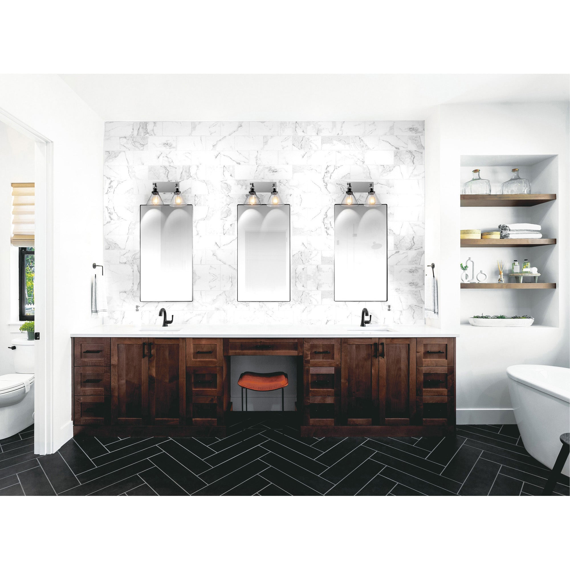Eustis 2 Light Nickel Vanity Light