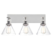 Eustis 3 Light Polished Vanity Light Nickel Vanity Light