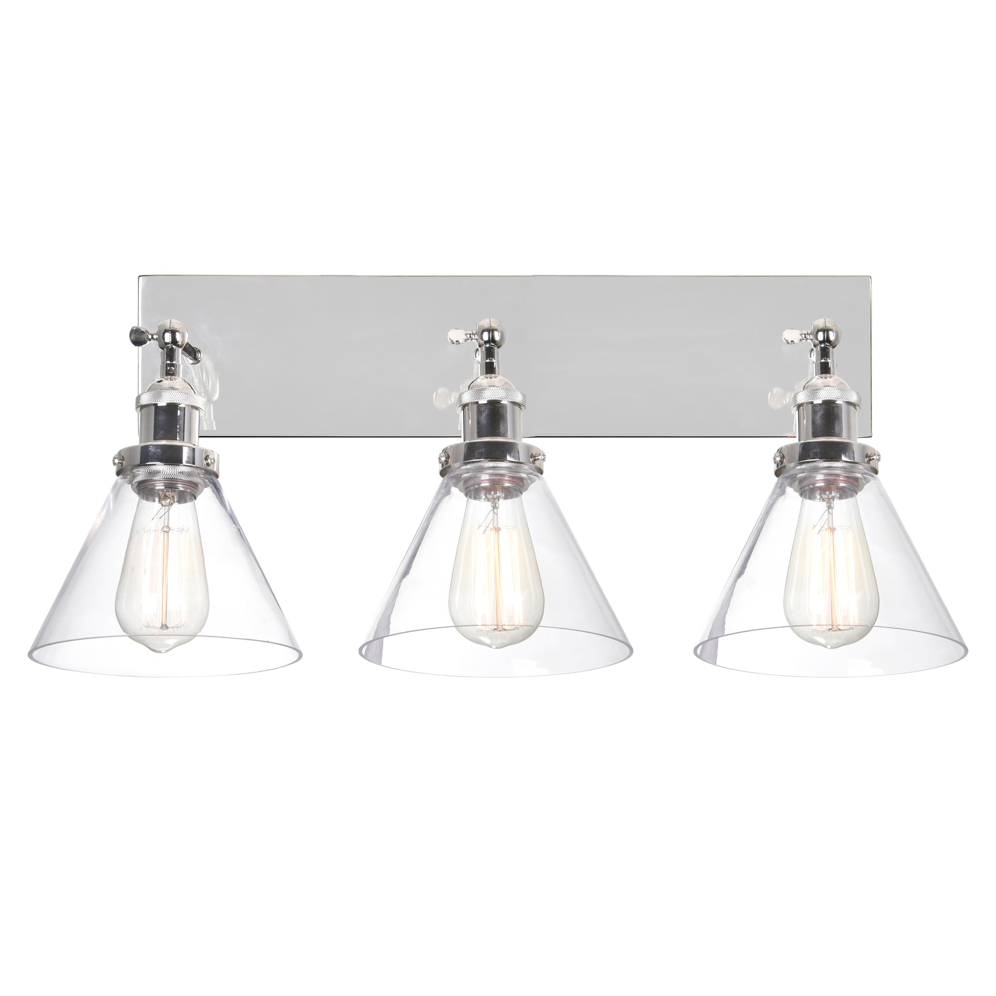 Eustis 3 Light Polished Vanity Light Nickel Vanity Light