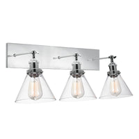 Eustis 3 Light Polished Vanity Light Nickel Vanity Light