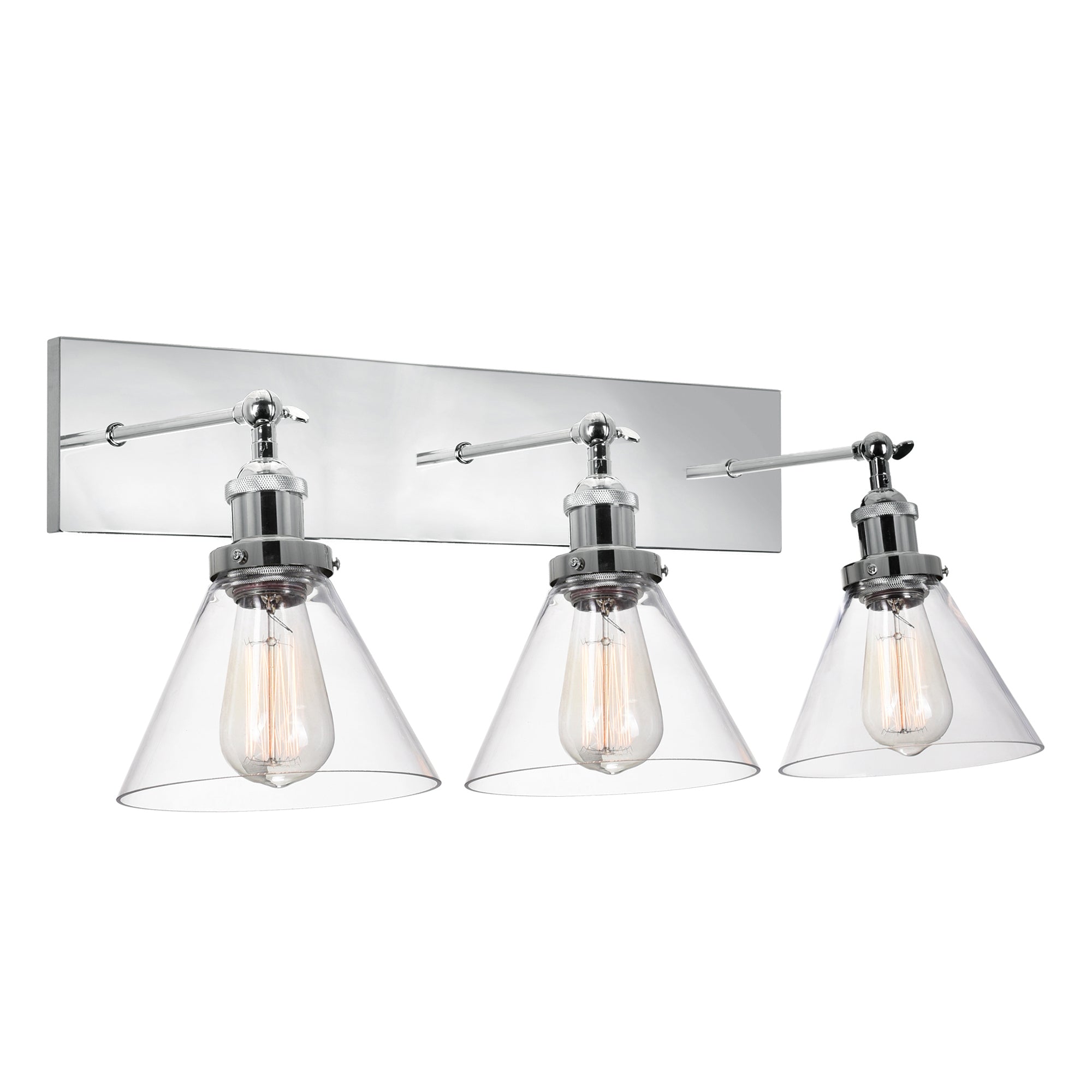 Eustis 3 Light Polished Vanity Light Nickel Vanity Light