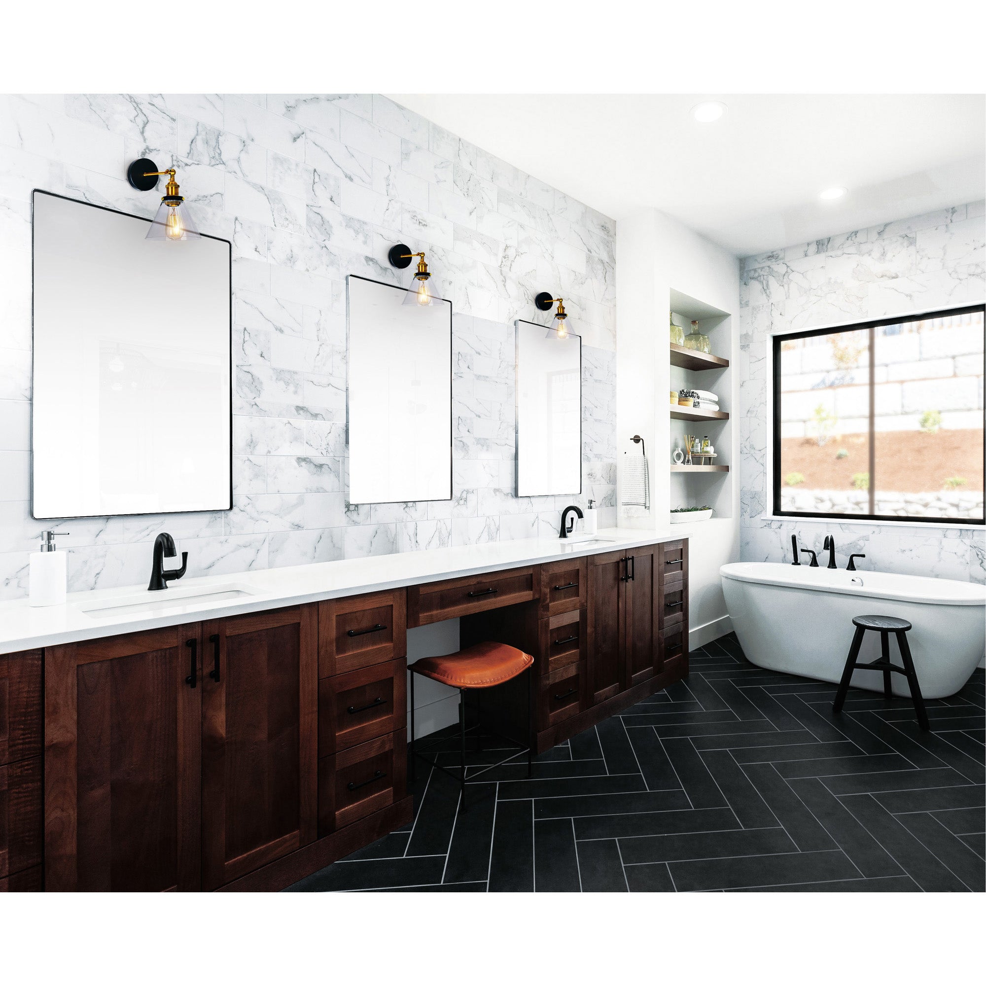 Eustis 1 Light Gold Wall Sconce Black Wall Sconce