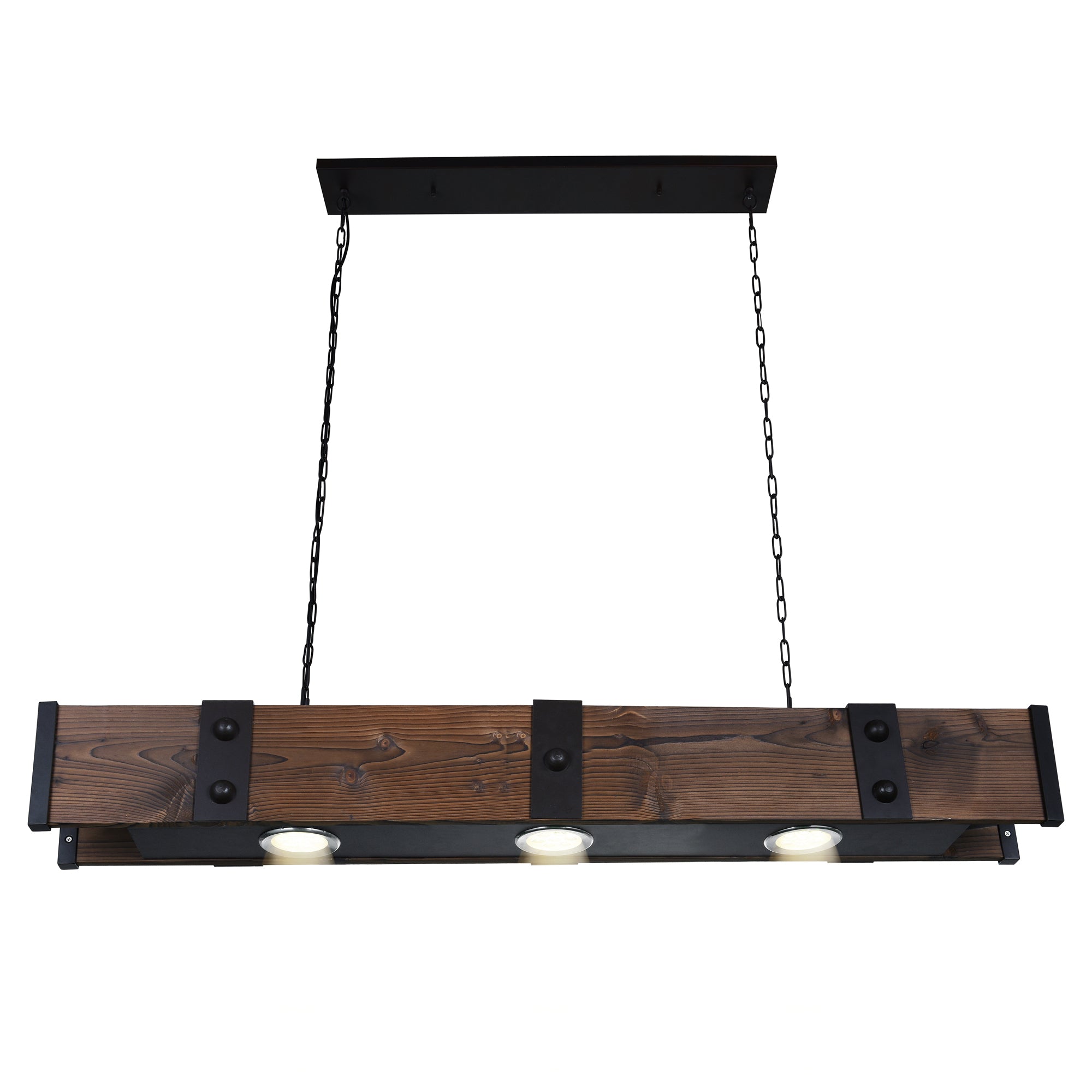 Pago Chandeliers 3 Light Black Wood Finish