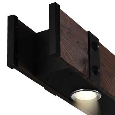 Pago Chandeliers 3 Light Black Wood Finish