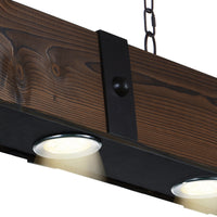 Pago Chandeliers 3 Light Black Wood Finish