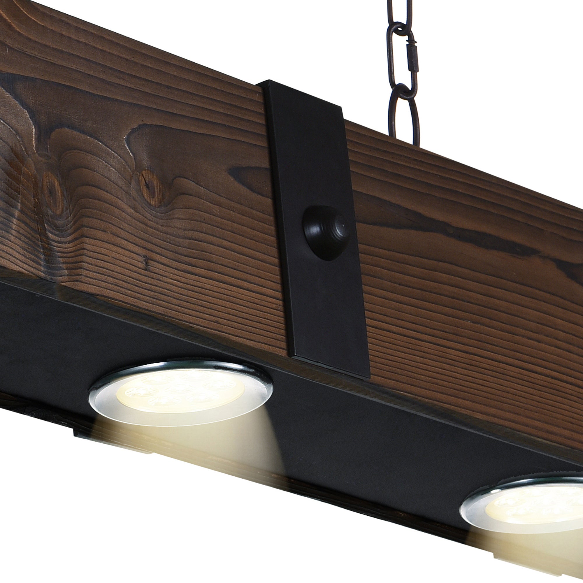 Pago Chandeliers 3 Light Black Wood Finish