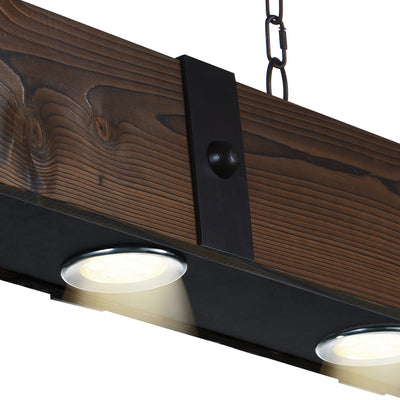 Pago Chandeliers 3 Light Black Wood Finish