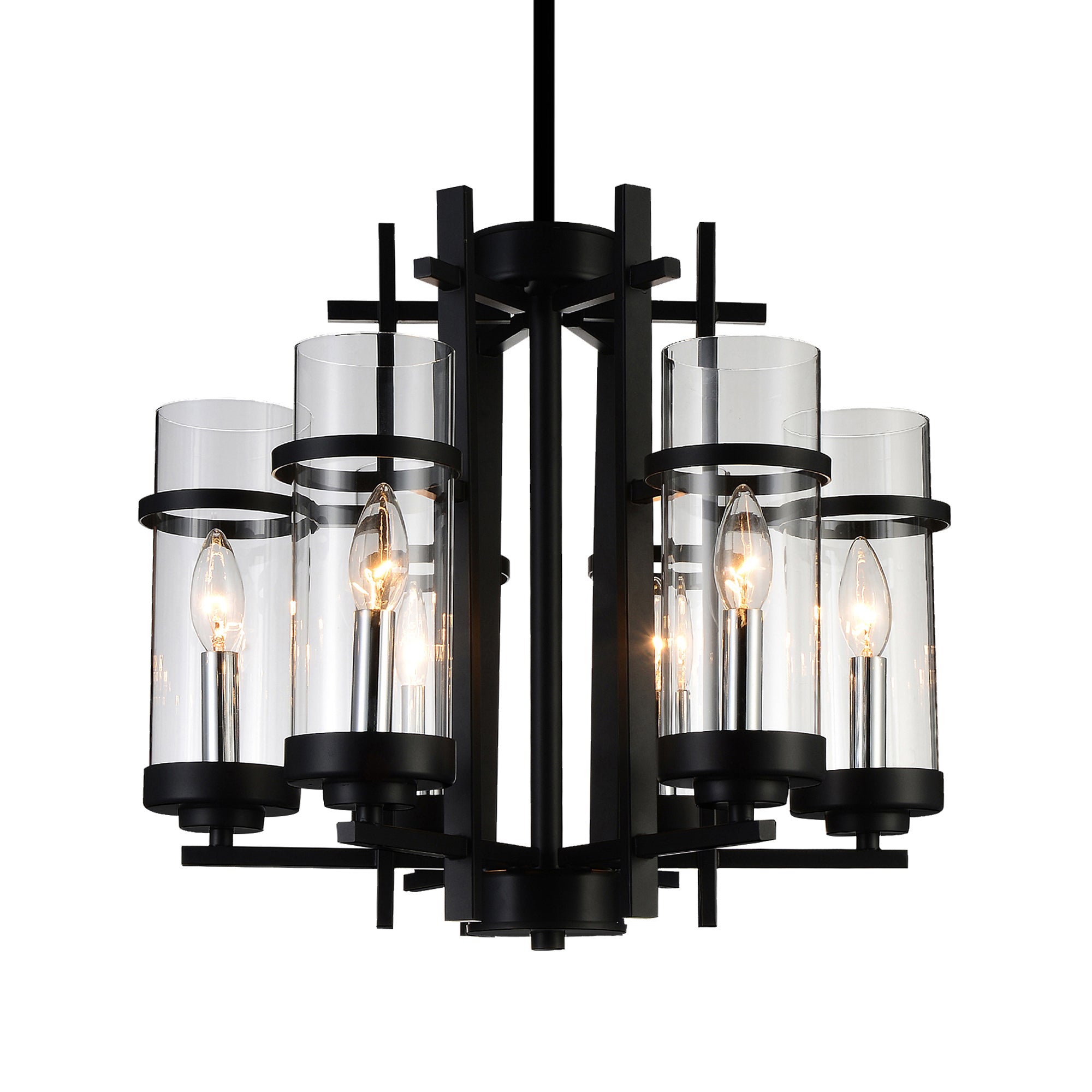 Sierra Chandeliers 6 Light Black Glass