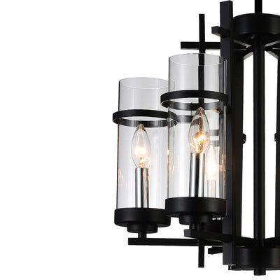 Sierra Chandeliers 6 Light Black Glass