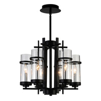 Sierra Chandeliers 6 Light Black Glass