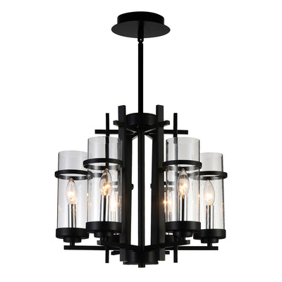 Sierra Chandeliers 6 Light Black Glass