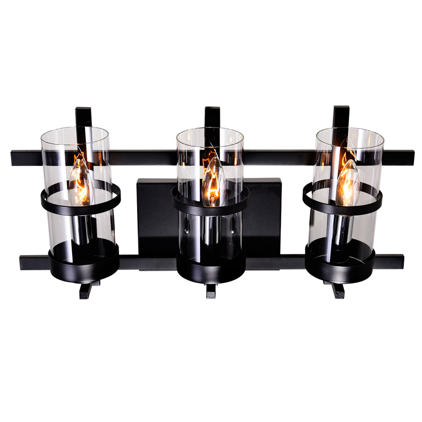 Sierra Vanity Lights 3 Black Finish
