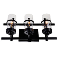 Sierra Vanity Lights 3 Black Finish