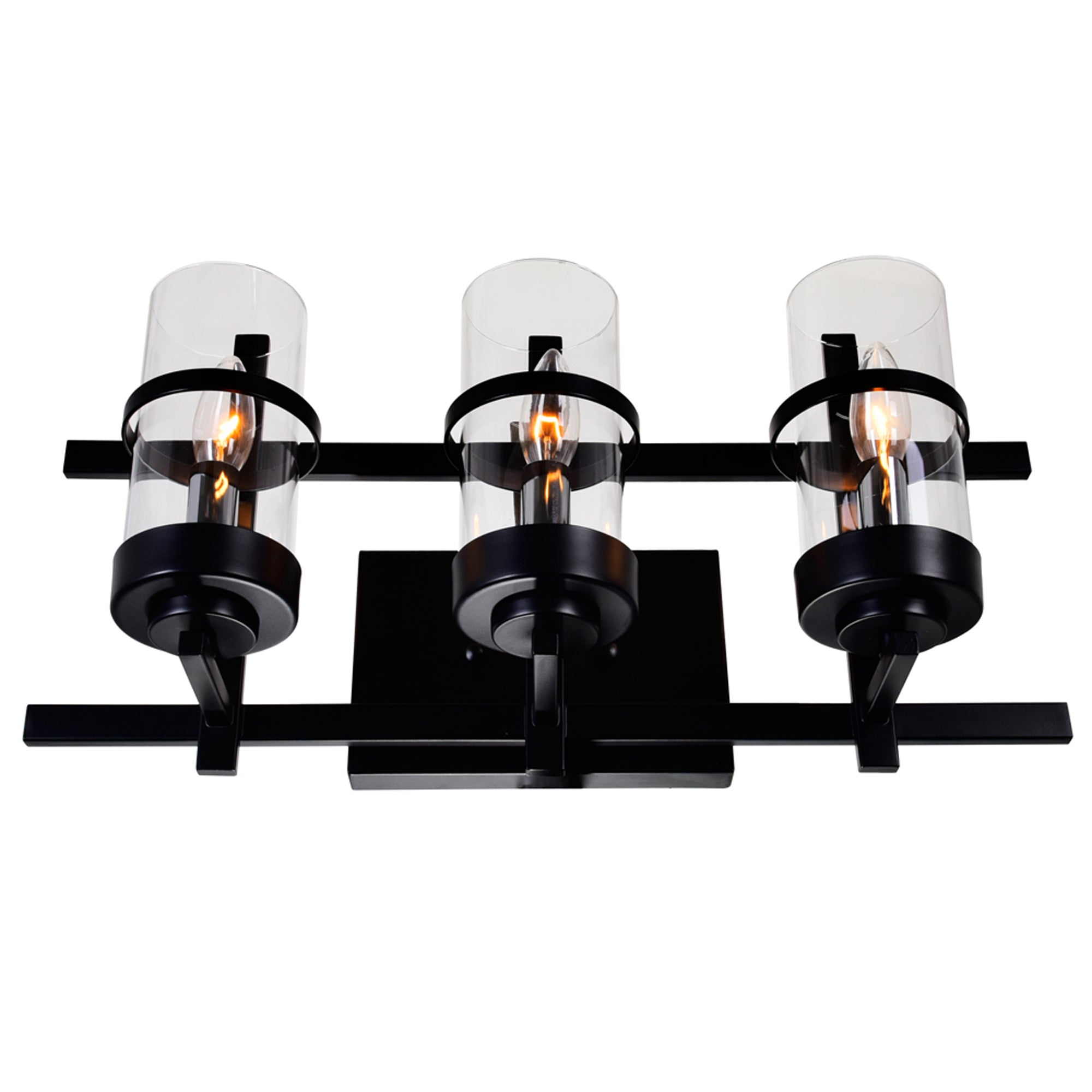 Sierra Vanity Lights 3 Black Finish