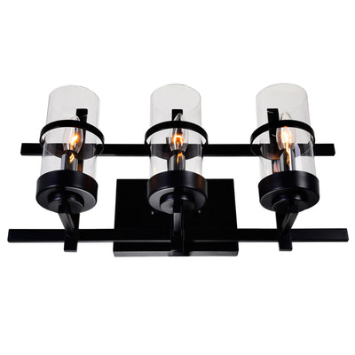 Sierra Vanity Lights 3 Black Finish