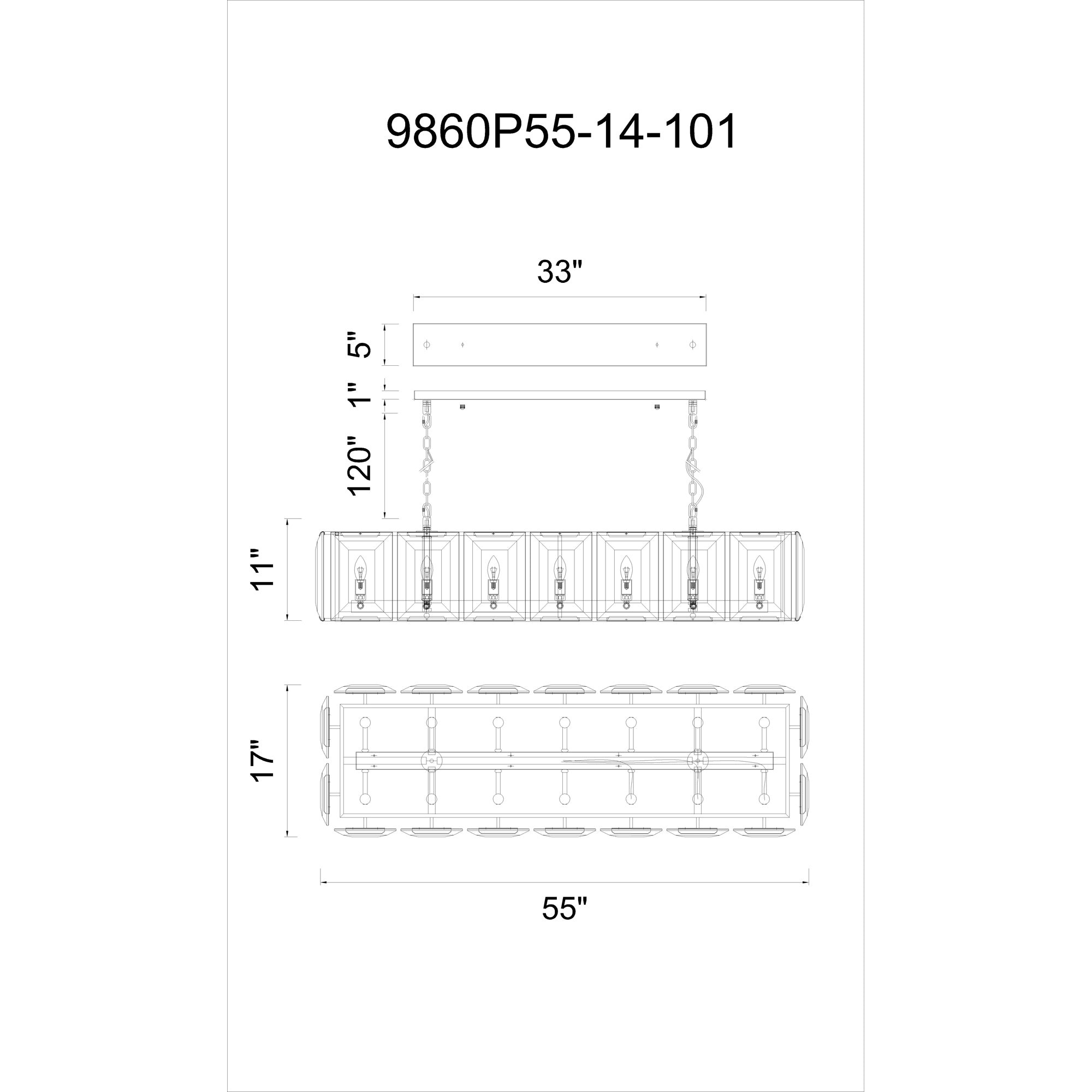 Jacquet 14 Light Black Chandelier