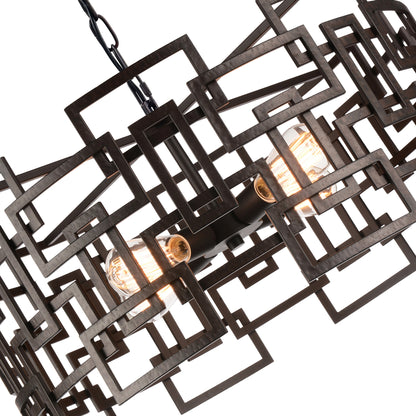 Litani 4 Light Brown Chandelier Down Chandelier