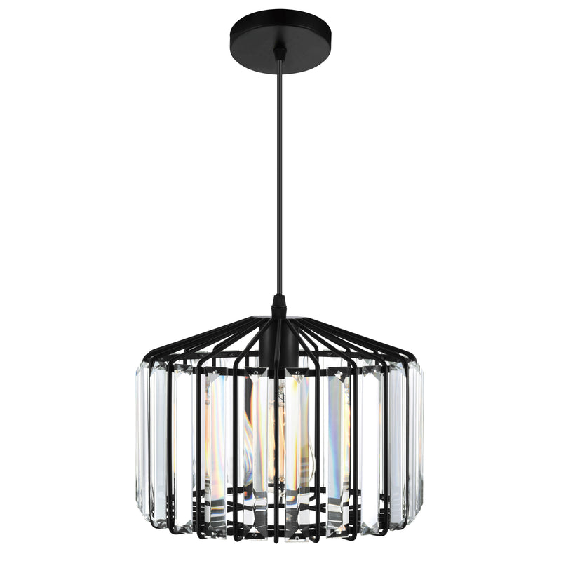 Alethia 1 Light Black Pendant Geometric Glow Modern