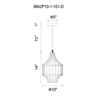 Alethia 1 Light Black Pendant