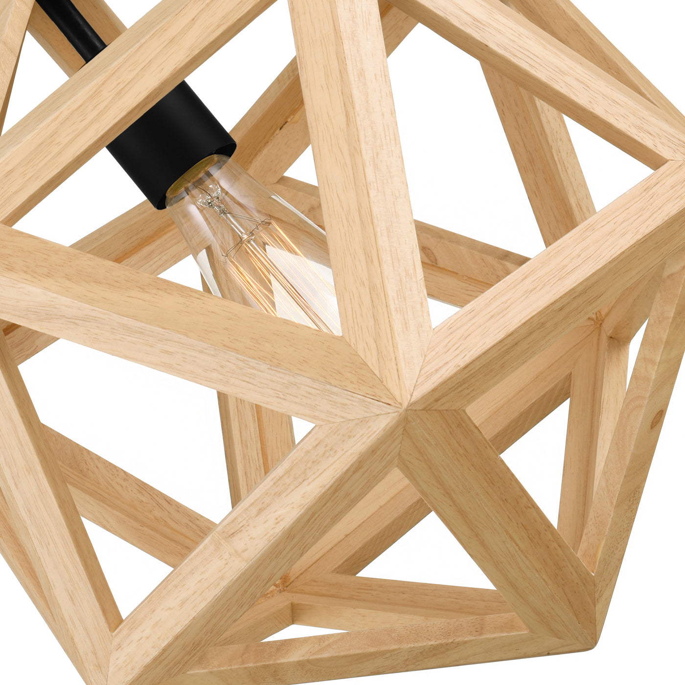 Lante 1 Light Black Pendant Wood Pendant